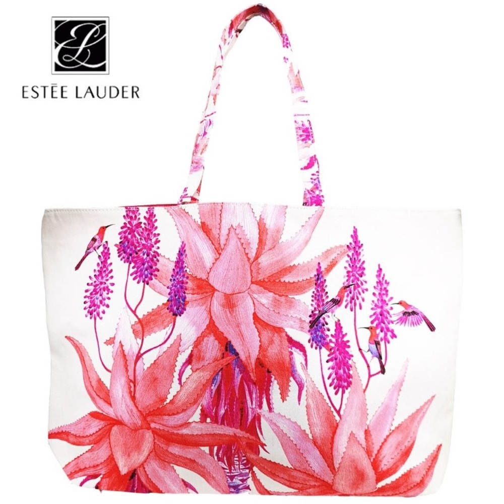 Perfect Pink Floral Beach Reusable Spring Tote Bag NWT